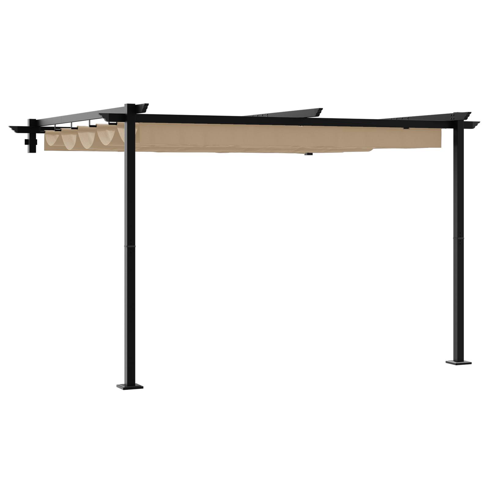 vidaXL Wandmontierter Pavillon Taupe 3 x 3 m Stahl