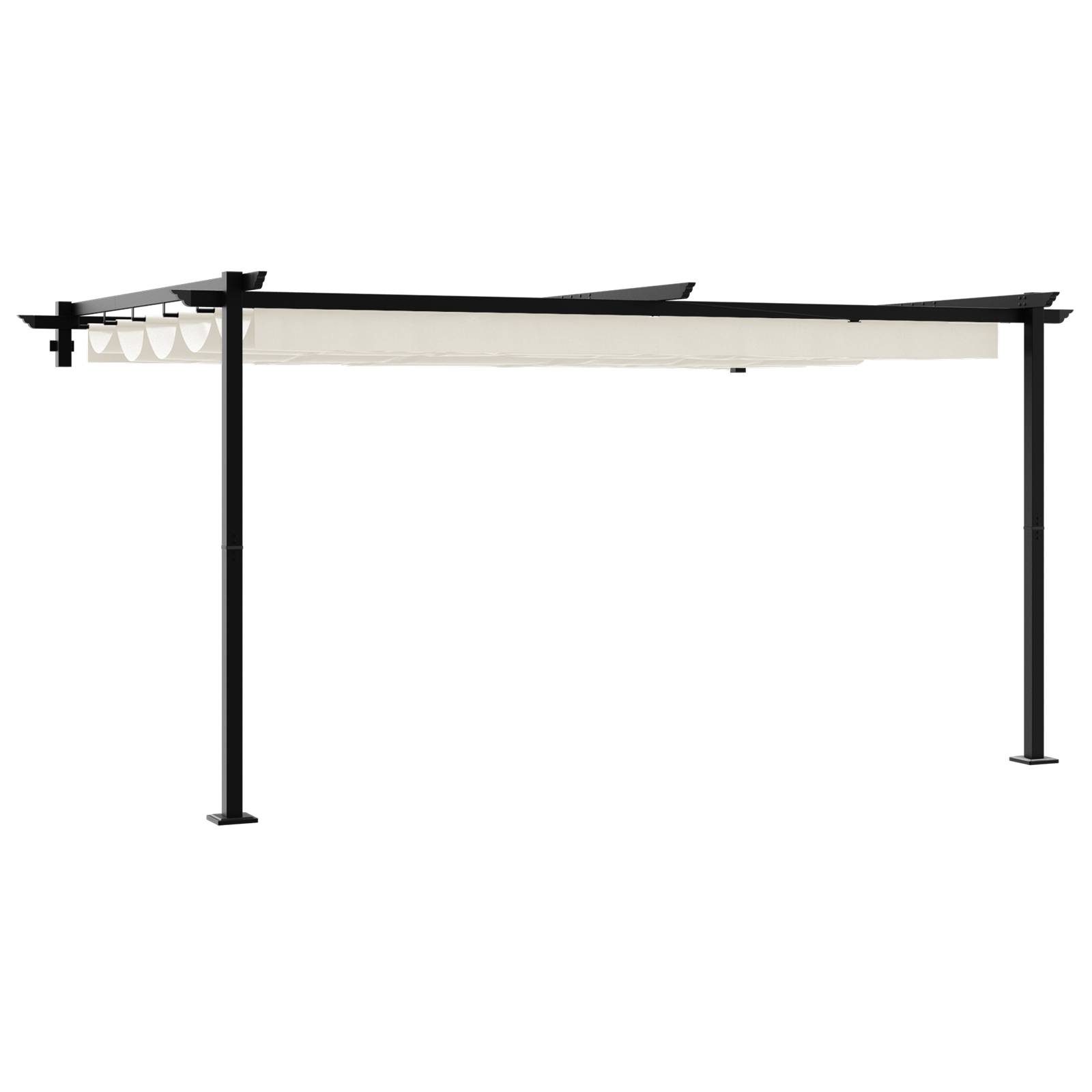 vidaXL Wandmontierter Pavillon Creme 3 x 4 m Stahl