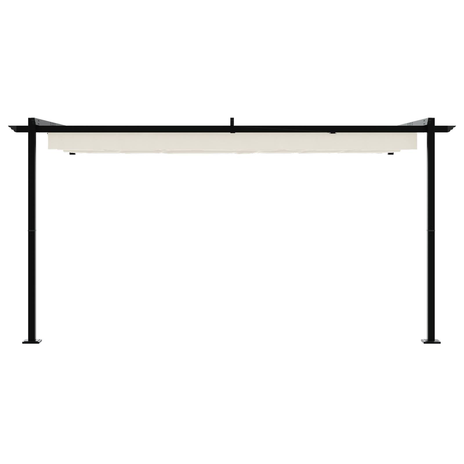 vidaXL Wandmontierter Pavillon Creme 3 x 4 m Stahl
