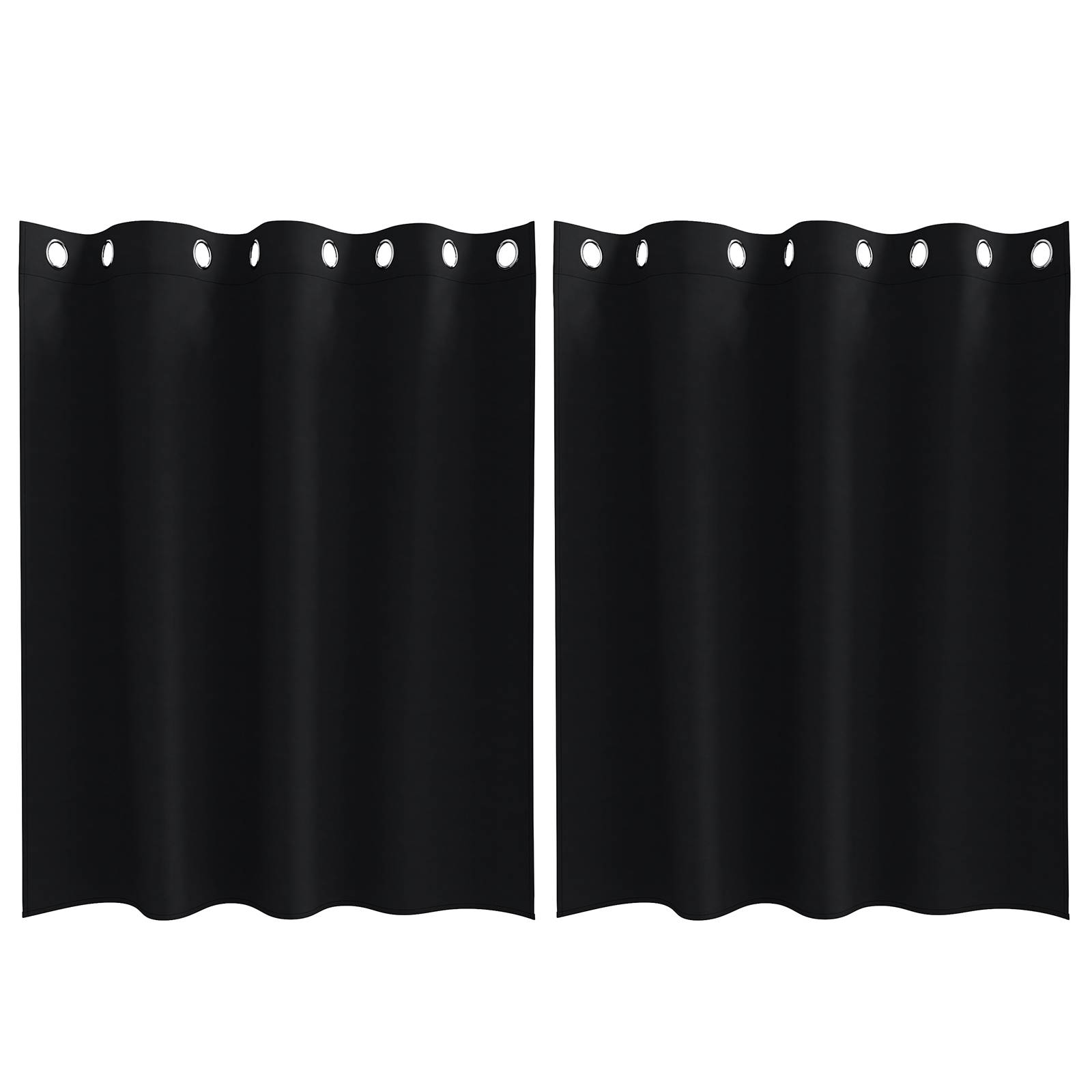 vidaXL Vorhänge mit Vorhängen 2 pcs Schwarz 140 x 140 cm Polyester