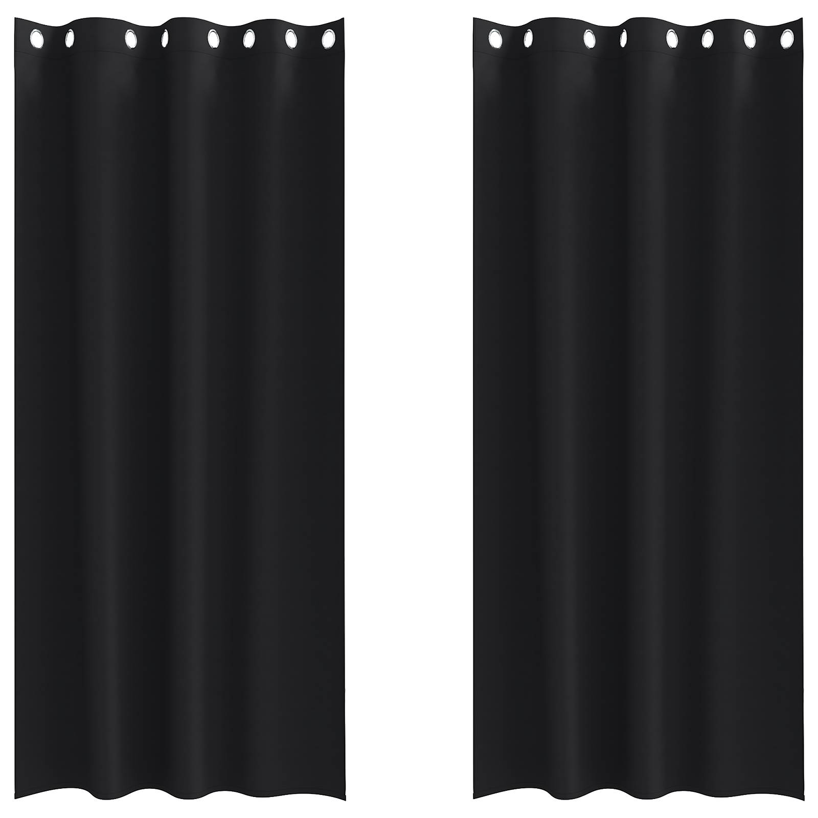 vidaXL Vorhänge mit Vorhängen 2 pcs Schwarz 225 x 140 cm Polyester