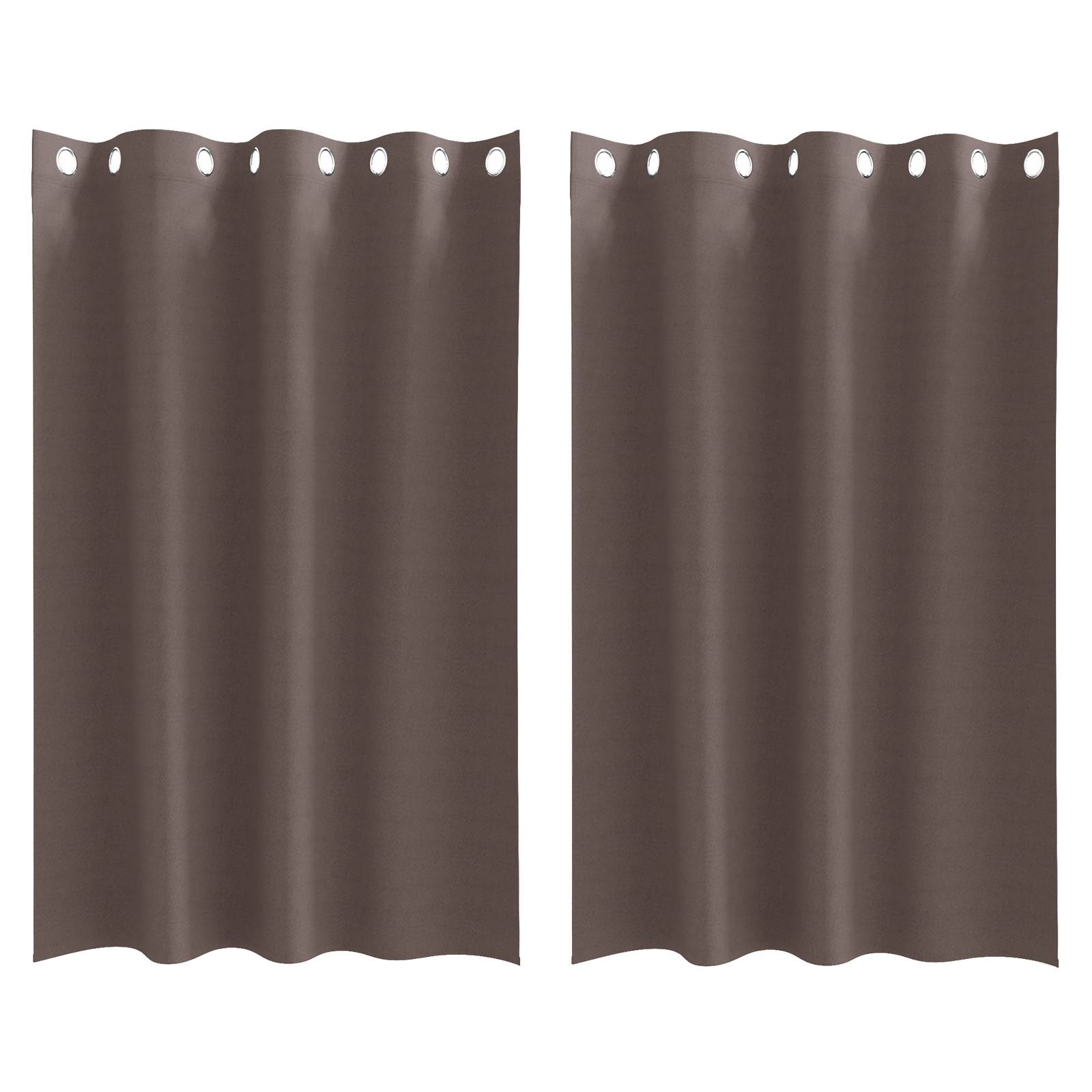 vidaXL Vorhänge mit Vorhängen 2 pcs Dunkelbraun 175 x 140 cm Polyester