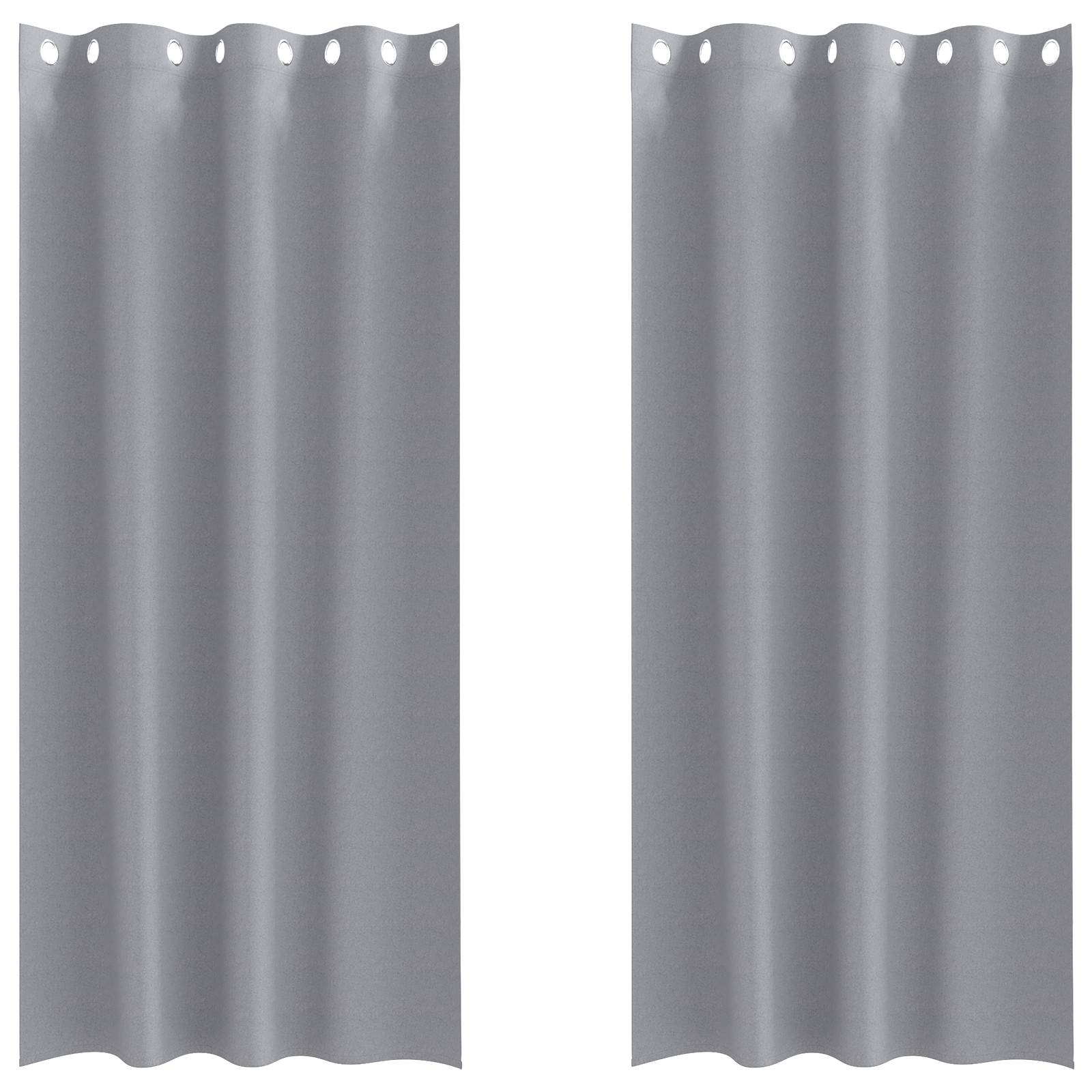 vidaXL Vorhänge mit Vorhängen 2 pcs Hellgrau 245 x 140 cm Polyester