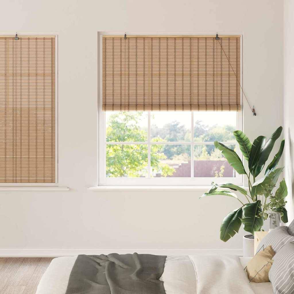 vidaXL Fensterjalousien & -schatten Hellbraun 140 x 160 cm Bambus