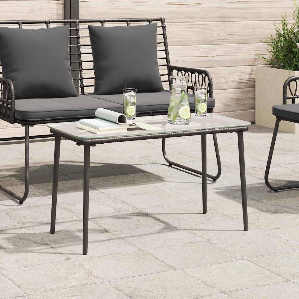 vidaXL Gartentisch Schwarz 80 x 40 x 45 cm Poly Rattan