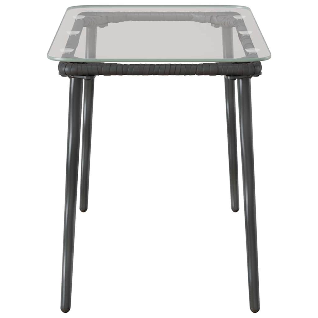 vidaXL Gartentisch Schwarz 80 x 40 x 45 cm Poly Rattan