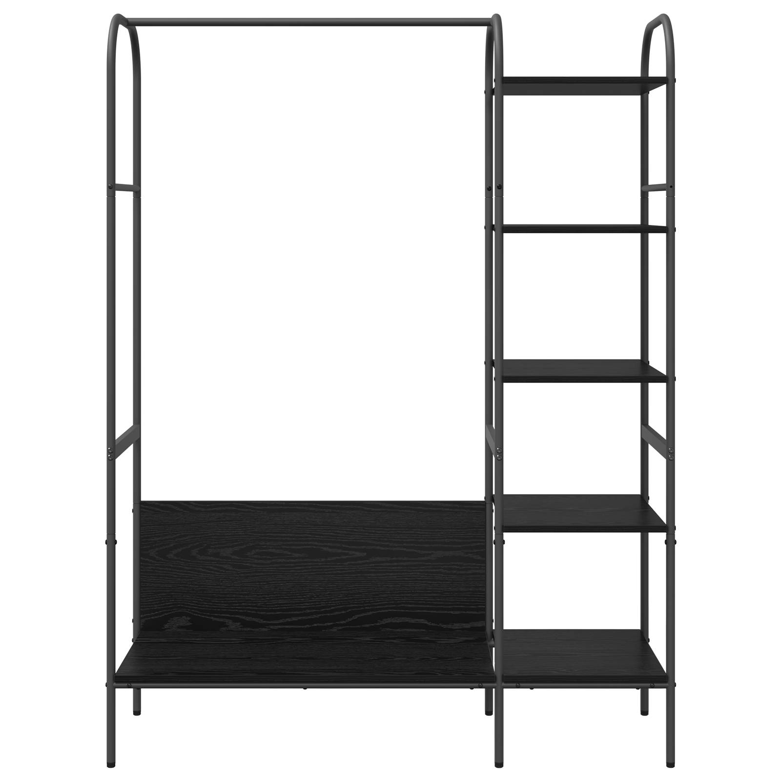 vidaXL Kleiderständer mit Regalen Schwarze Eiche 120x44x160 cm Holzwerkstoff