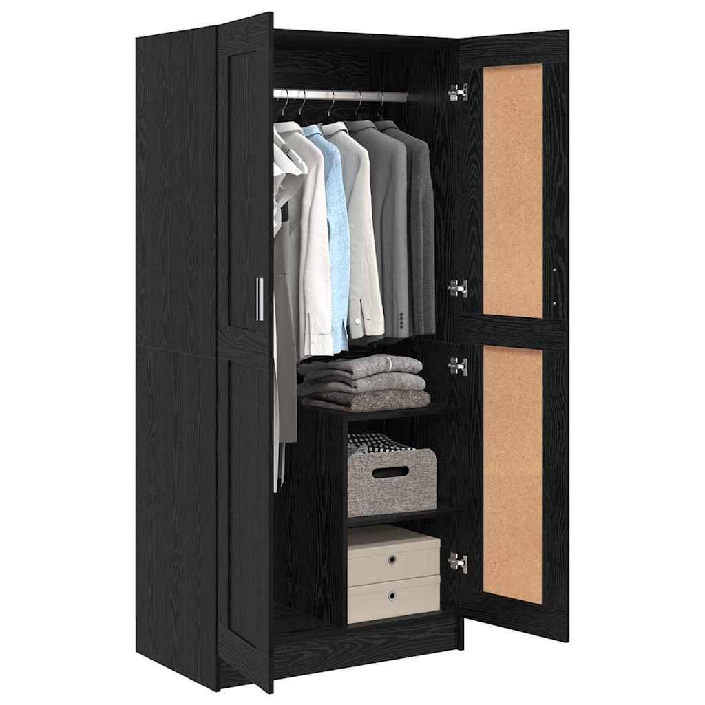 vidaXL Kleiderschrank Schwarz Eiche 82,5 x 51,5 x 180 cm Holzwerkstoff
