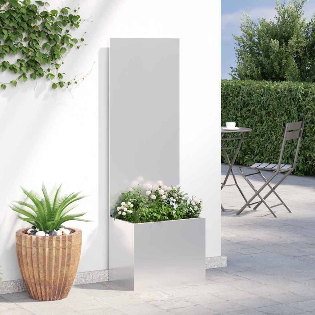 vidaXL Blumentopf mit dekorativem Paneel Silber 50 x 140 cm