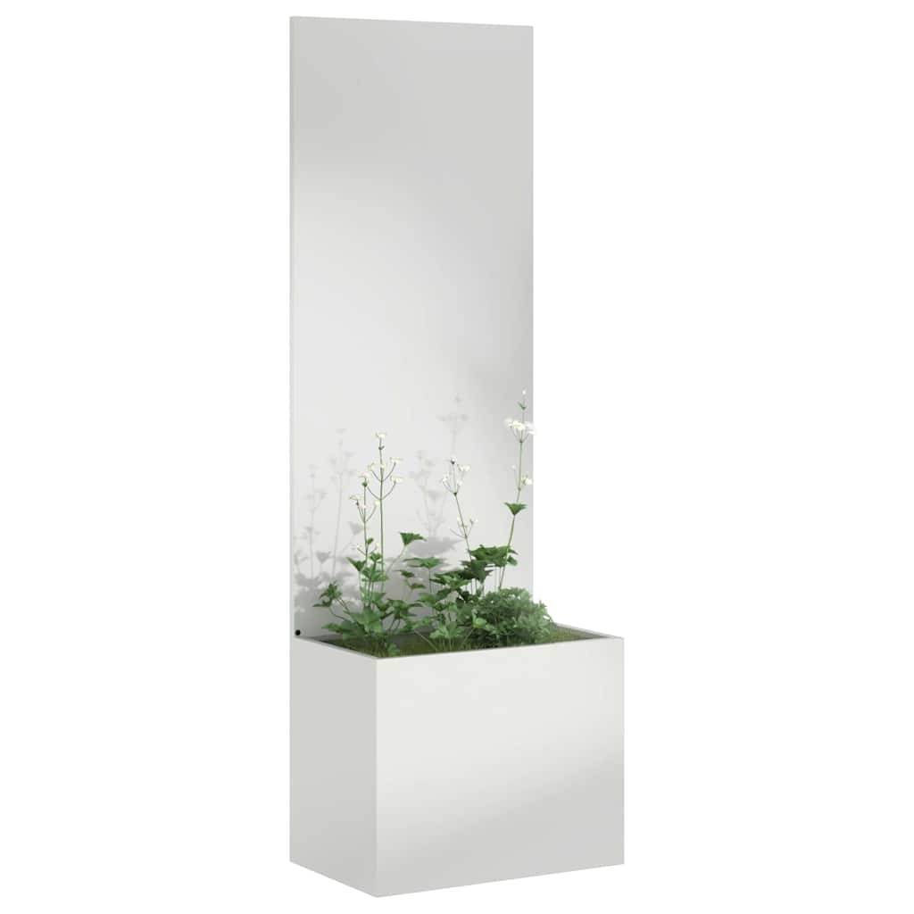vidaXL Blumentopf mit dekorativem Paneel Silber 50 x 140 cm