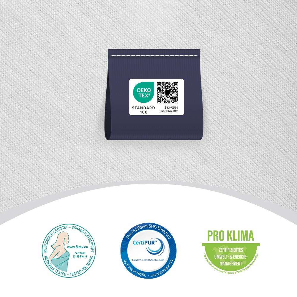TASCHENFEDERKERNMATRATZE TOUCH - Größe: 140 x 200 cm, Härtegrad: H3/H4