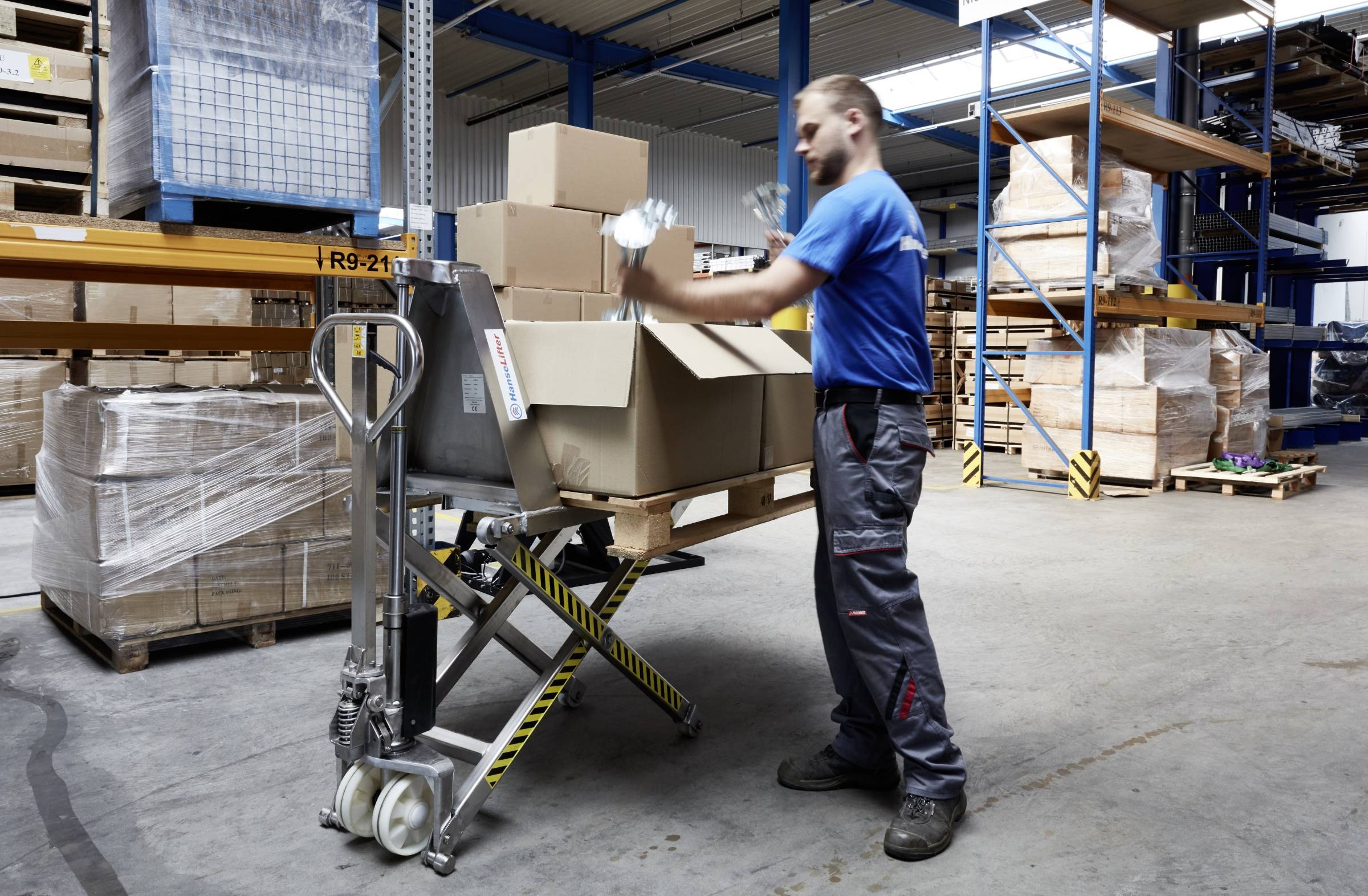 Hanselifter Scherenhubwagen JF-NR aus V2A Edelstahl Hubhöhe 800mm Tragkraft 1000kg