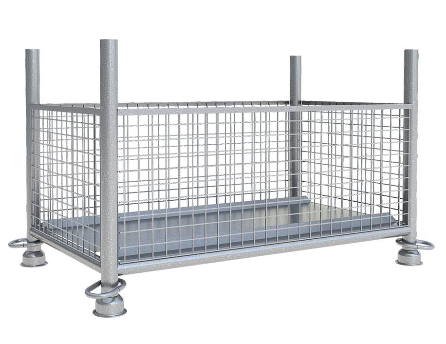 Schake 50310-0 Gitterboxpalette 1,30m x 0,70m x 0,50m verzinkt with closed hook