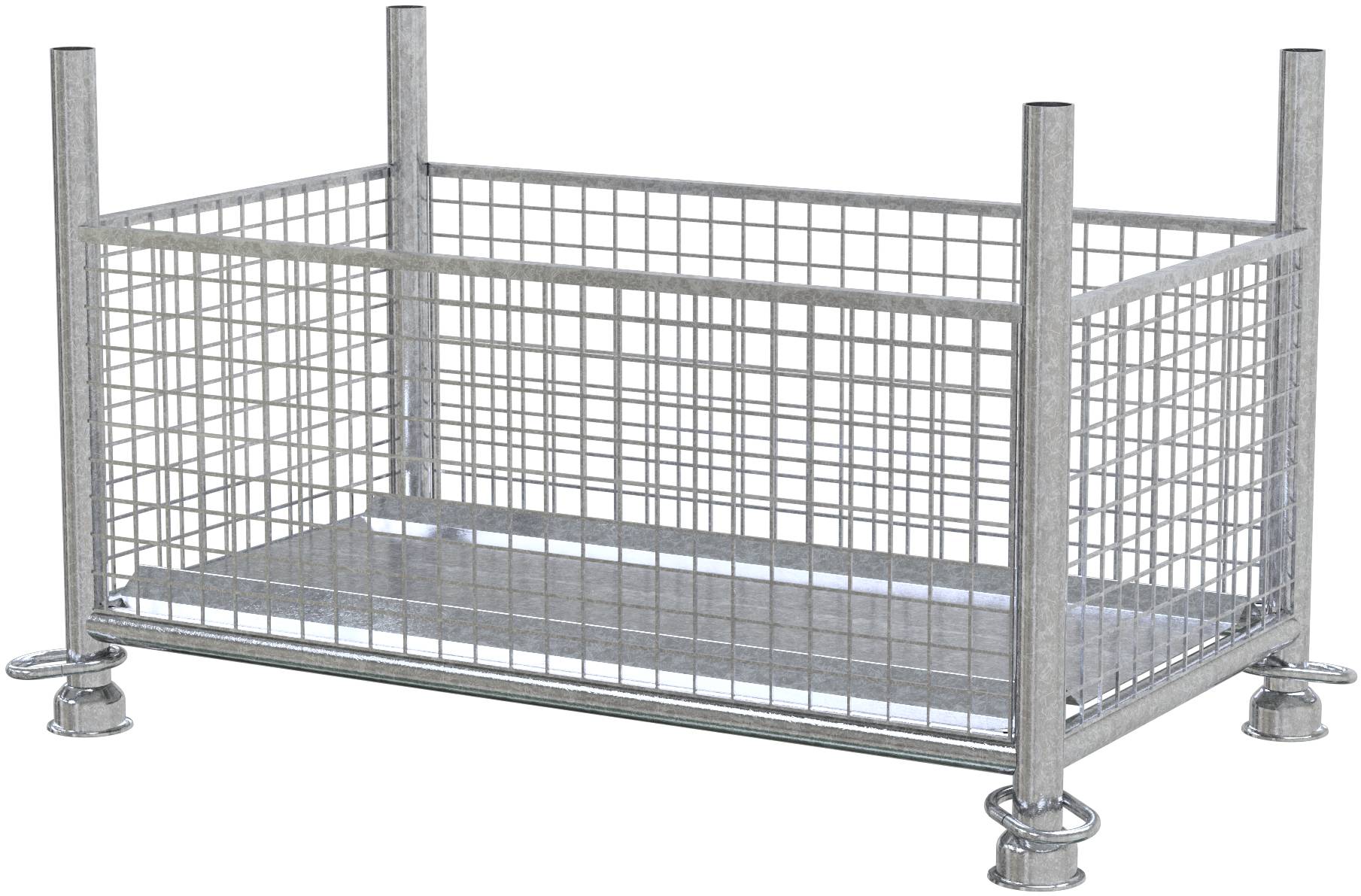 Schake 50310-0 Gitterboxpalette 1,30m x 0,70m x 0,50m verzinkt with closed hook