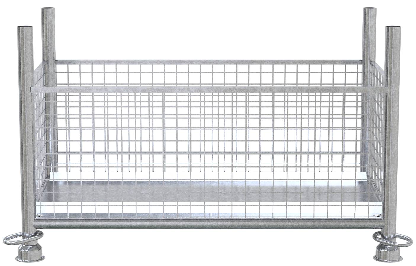 Schake 50310-0 Gitterboxpalette 1,30m x 0,70m x 0,50m verzinkt with closed hook