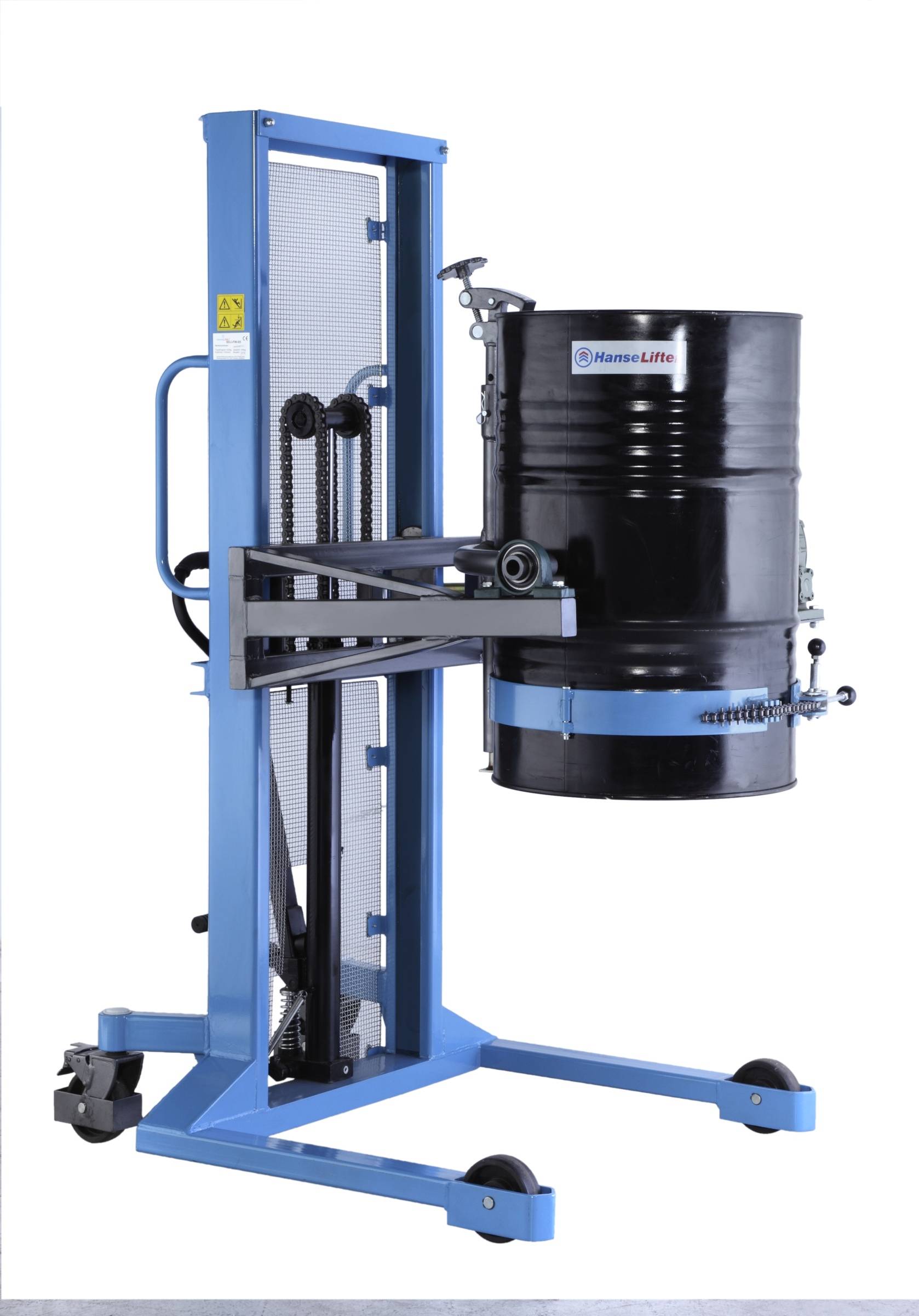 Hanselifter Fasswender SDJ-FW für 280l DIN Fässer Tragkraft 400kg Hubhöhe bis 1350mm