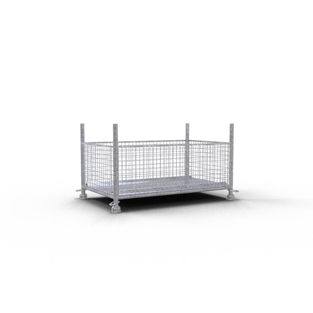 Schake 50330-0 Gitterboxpalette 1,43m x 0,87m x 0,50m verzinkt with closed hook