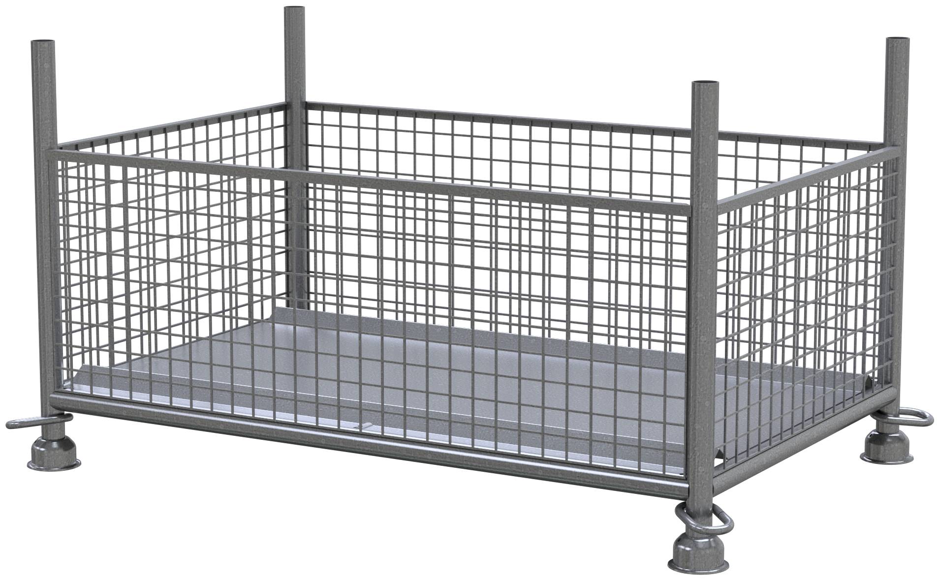Schake 50330-0 Gitterboxpalette 1,43m x 0,87m x 0,50m verzinkt with closed hook