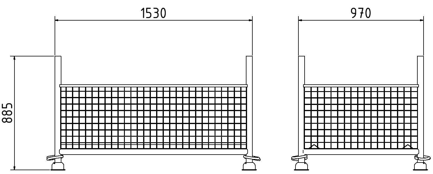 Schake 50330-0 Gitterboxpalette 1,43m x 0,87m x 0,50m verzinkt with closed hook