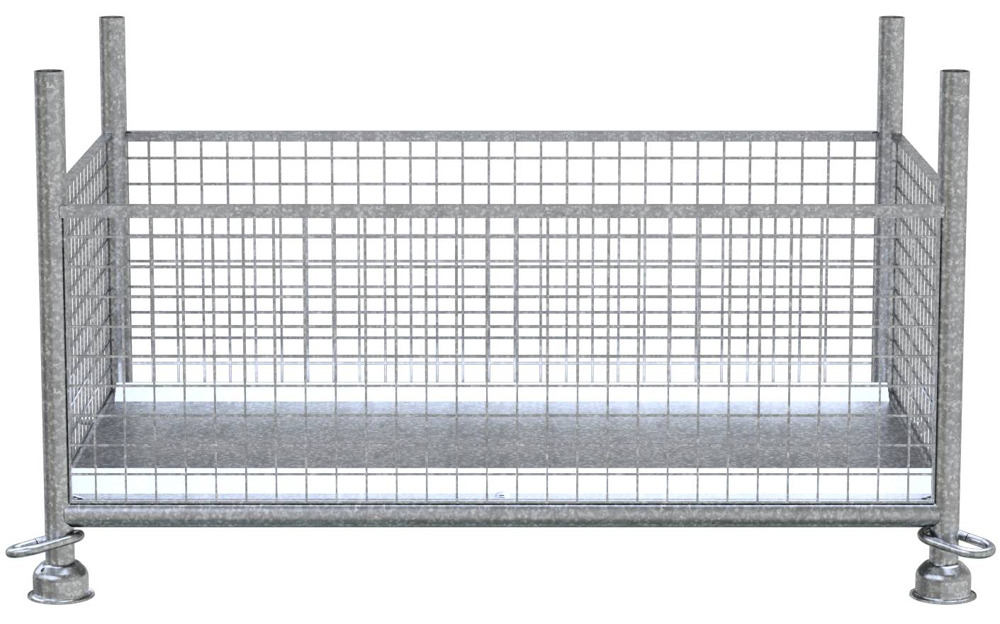 Schake 50330-0 Gitterboxpalette 1,43m x 0,87m x 0,50m verzinkt with closed hook