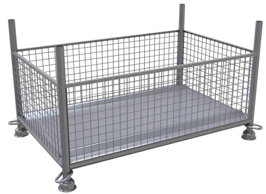 Schake 50330-0 Gitterboxpalette 1,43m x 0,87m x 0,50m verzinkt with closed hook
