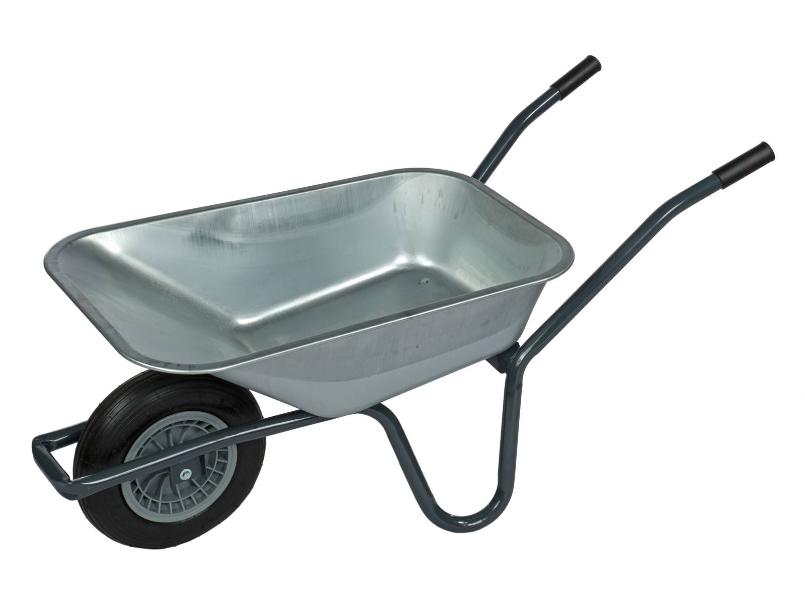 Pro-Bau-Tec Verzinkte Stahl Gartenschubkarre 85L Tiefbettmulde Tragkraft 120kg