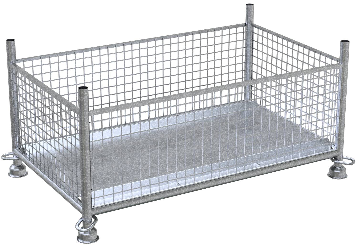 Schake 50350-0 Gitterboxpalette 1,50m x 0,87m x 0,50m verzinkt with closed hook