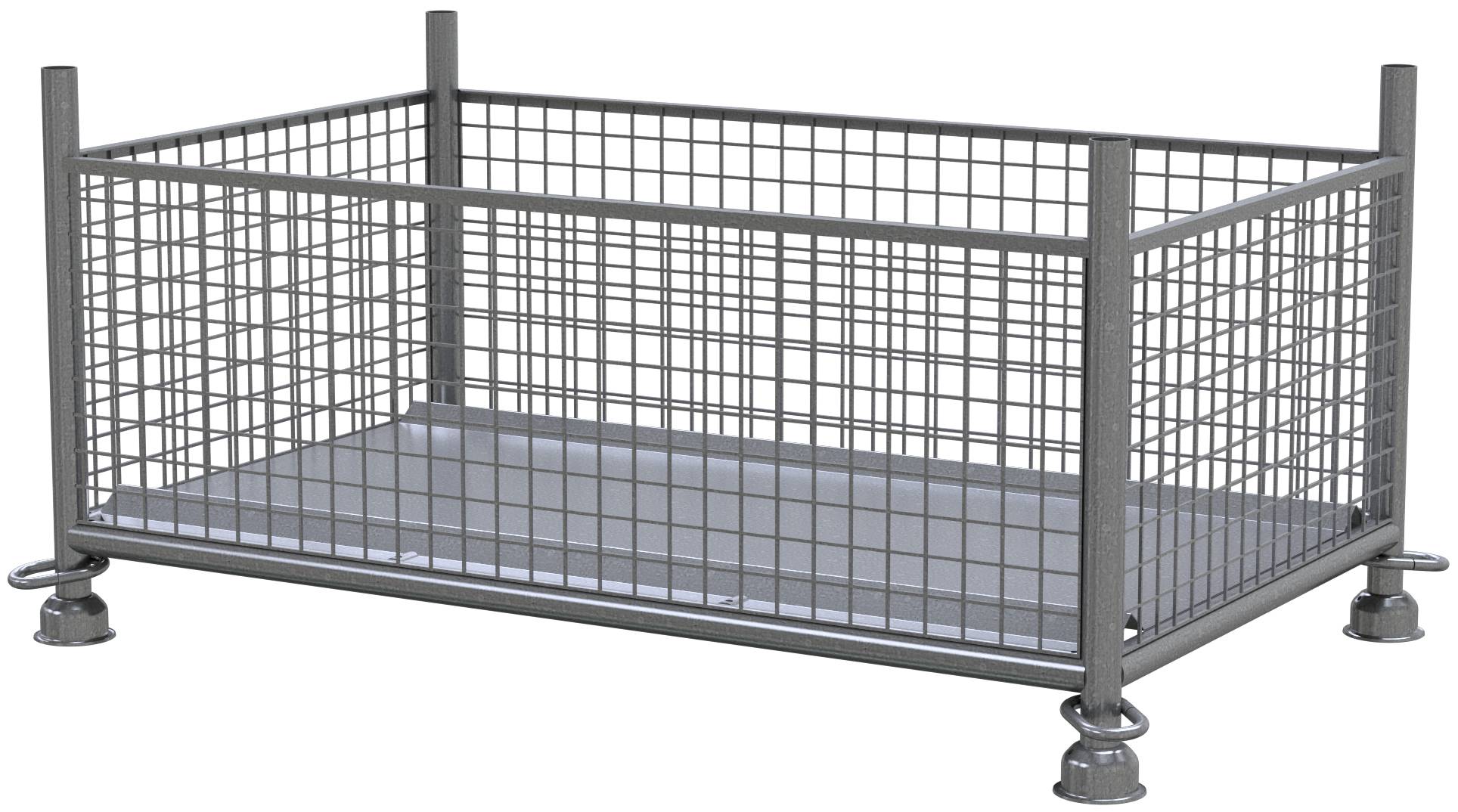 Schake 50350-0 Gitterboxpalette 1,50m x 0,87m x 0,50m verzinkt with closed hook