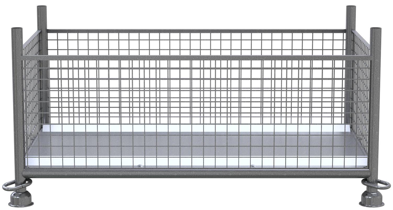 Schake 50350-0 Gitterboxpalette 1,50m x 0,87m x 0,50m verzinkt with closed hook
