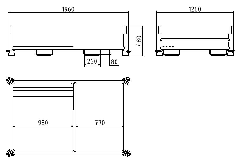Schake 32001-0 Stapelpalette für 20 Absperrschrankengitter