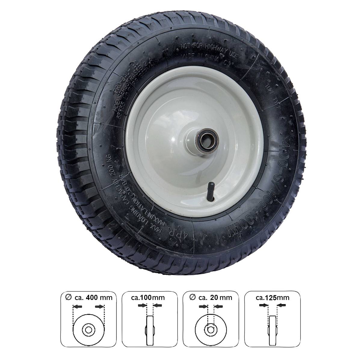 Pro-Bau-Tec Ersatzrad für Bauschubkarre Art.-Nr. 10096, 10097 & 10198