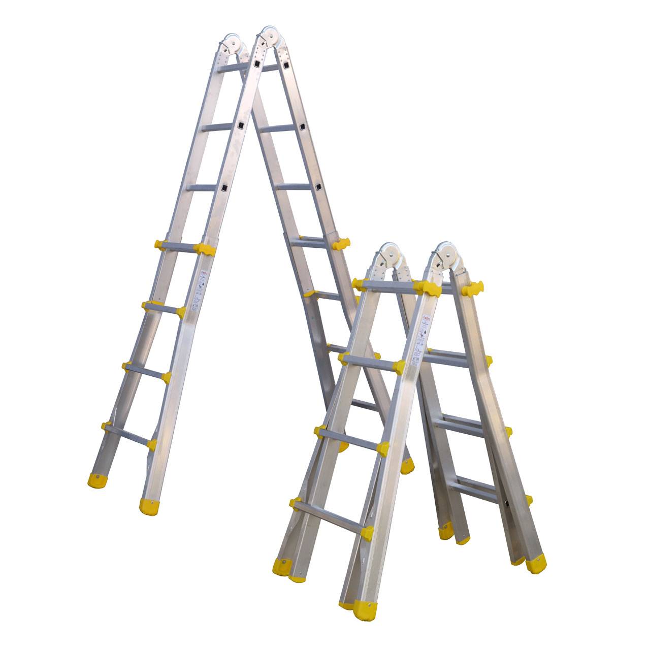 Siedra Teleskopleiter 984 mit stabilem Stahlbügelgelenk 4x3 Sprossen