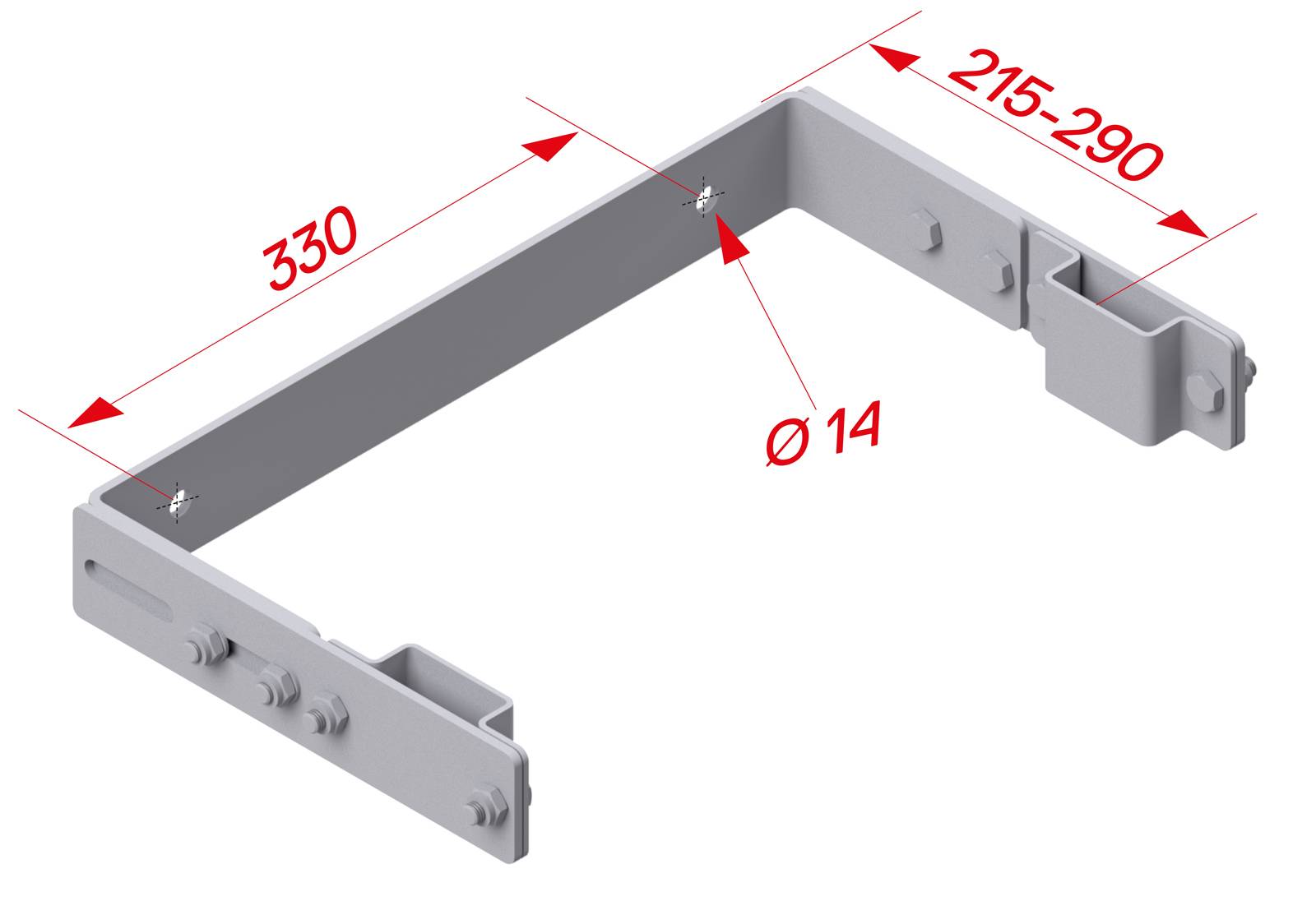 Hymer Wandhalter Stahl verzinkt verstellbar 175-215mm