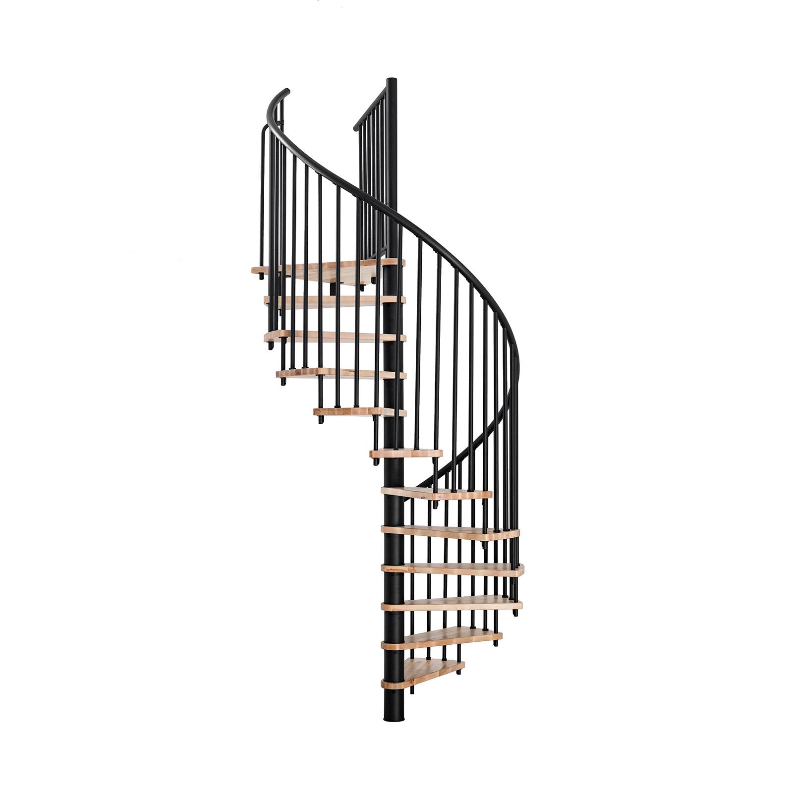 Minka Spindeltreppe Spiral Smart 38 - 305,5cm Geschosshöhe Buche Schwarz 100cm Durchmesser