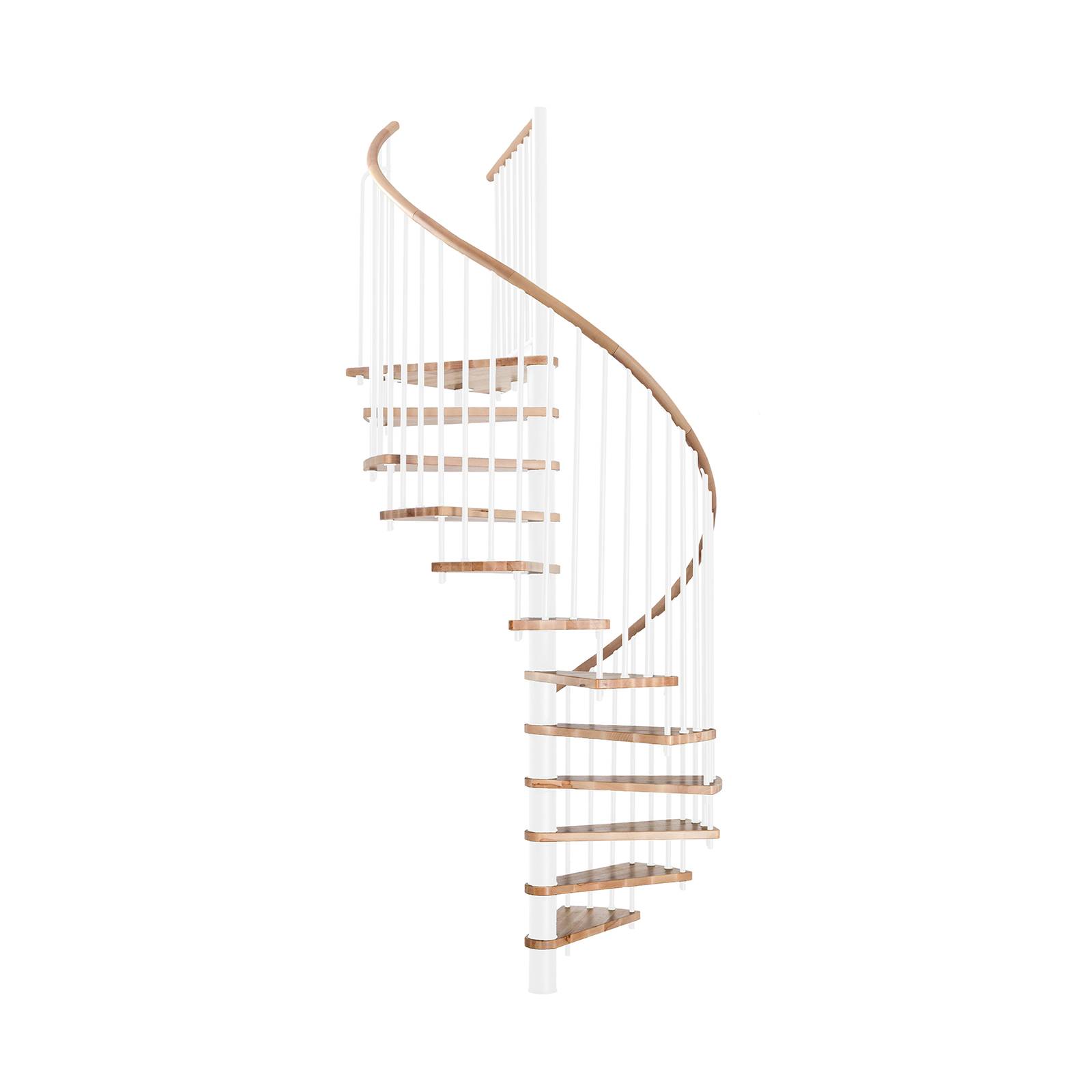 Minka Spindeltreppe Spiral Wood 38 - 305,5cm Geschosshöhe Buche Weiß 140cm Durchmesser