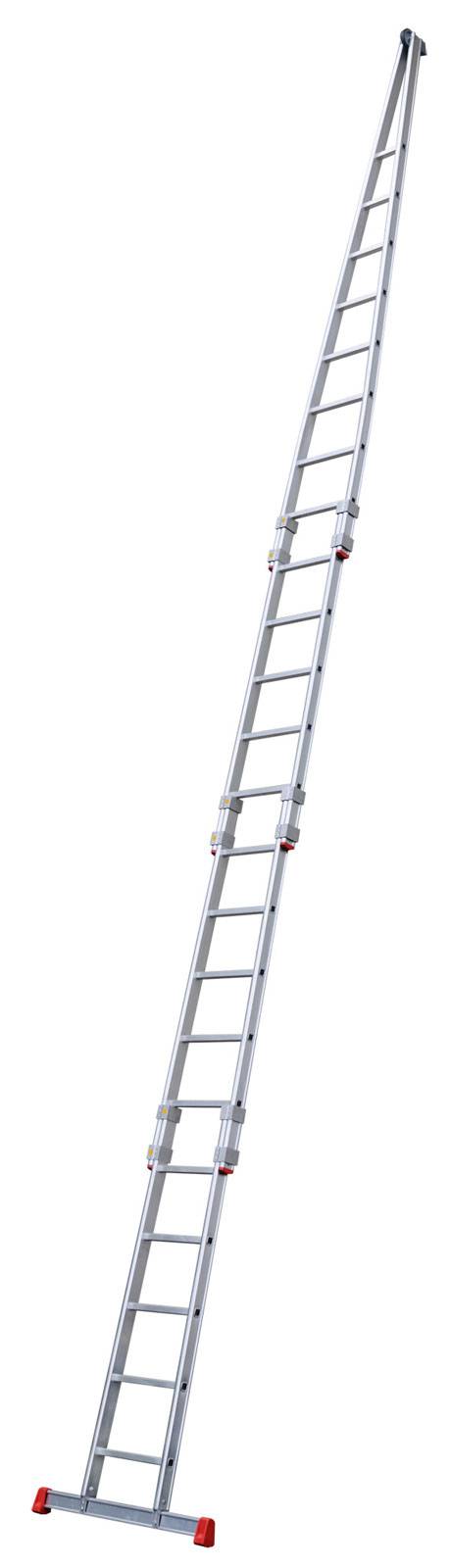 Siedra Glasreinigerleiter 157 mit 23 Sprossen - 8x Sprossen Oberteil 2x5 Sprossen Mittelteil und 5x Sprossen Unterteil