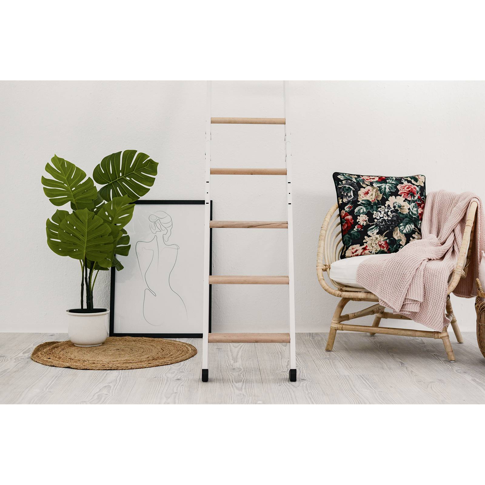 Minka Wangentreppe Strong 152cm max. Geschosshöhe Buche weiß