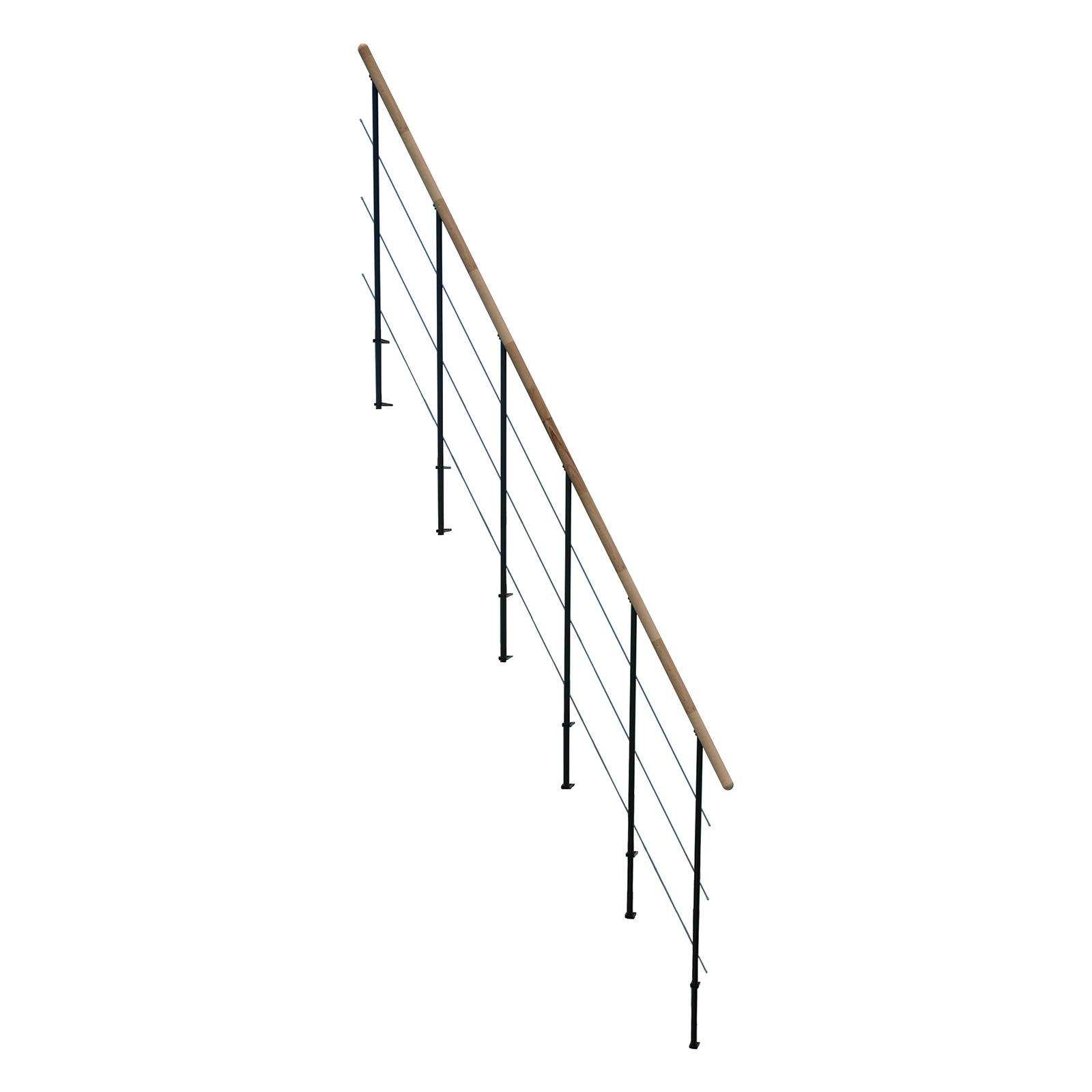 Minka Zweites Geländer für die Raumspartreppen Quatro, Quatro Turn, Style und Style Turn Buche Schwarz