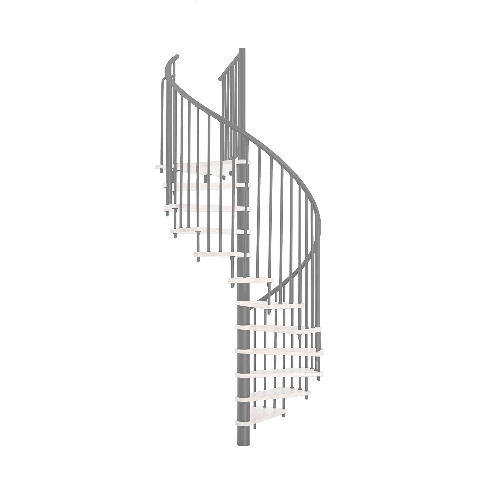 Minka Spindeltreppe Spiral Smart 38 - 305,5cm Geschosshöhe Weiß Grau 140cm Durchmesser
