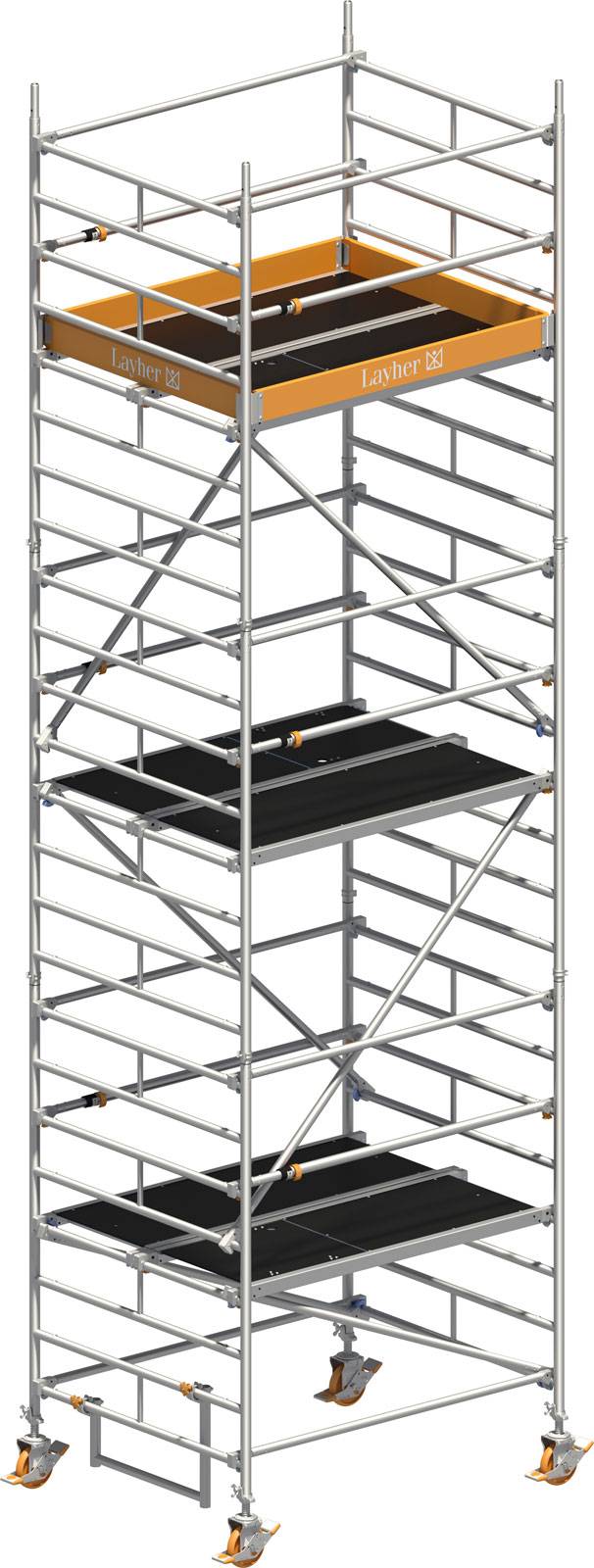 Layher Rollgerüst Uni Kompakt P2 mit Uni Telegeländer 7,20m AH