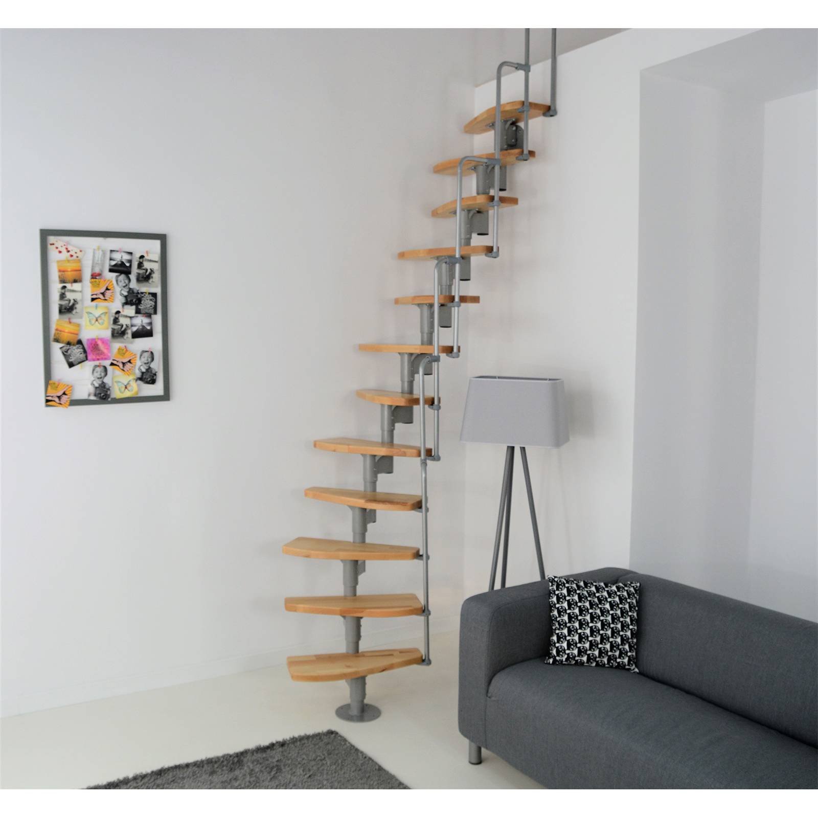 Minka Mittelholmtreppe Monaco 35 - 293,8cm Geschosshöhe Walnuss Weiß