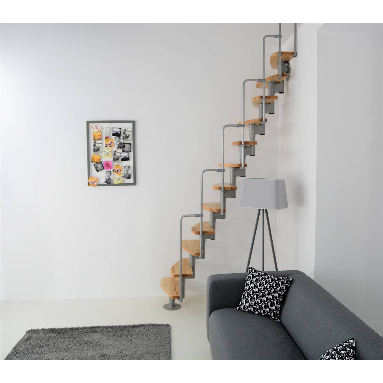 Minka Mittelholmtreppe Monaco 35 - 293,8cm Geschosshöhe Walnuss Weiß