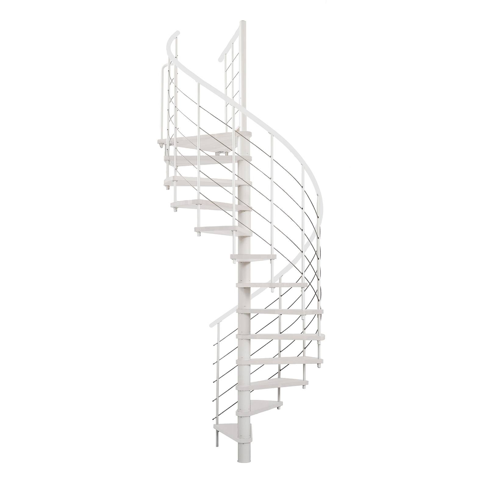 Minka Spindeltreppe Venezia Smart 38 - 305,5cm Geschosshöhe Weiß Weiß 140cm Durchmesser