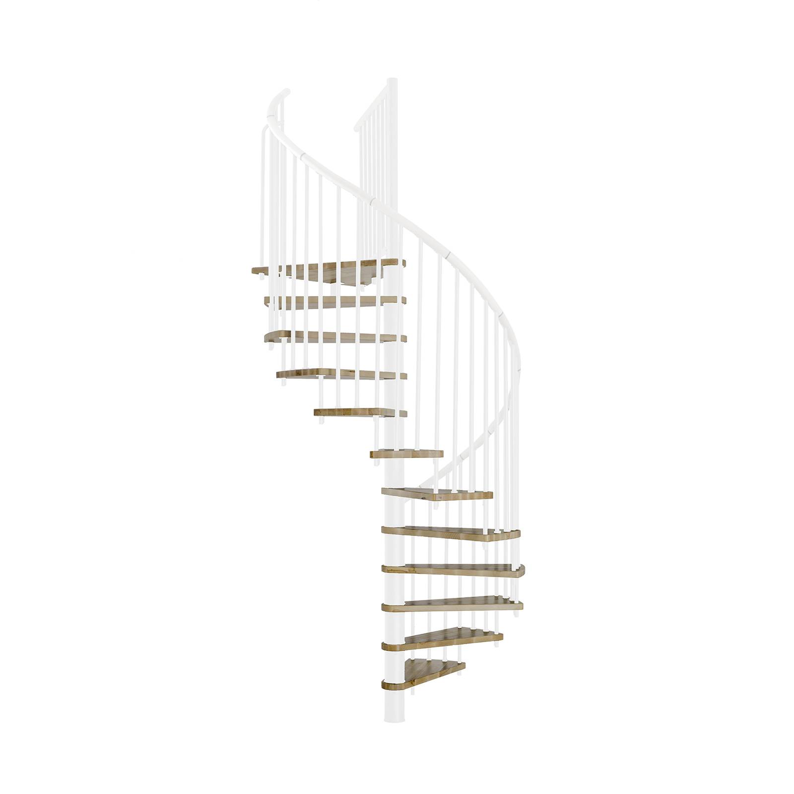Minka Spindeltreppe Spiral Effect 38 - 305,5cm Geschosshöhe Eiche Weiß 160cm Durchmesser