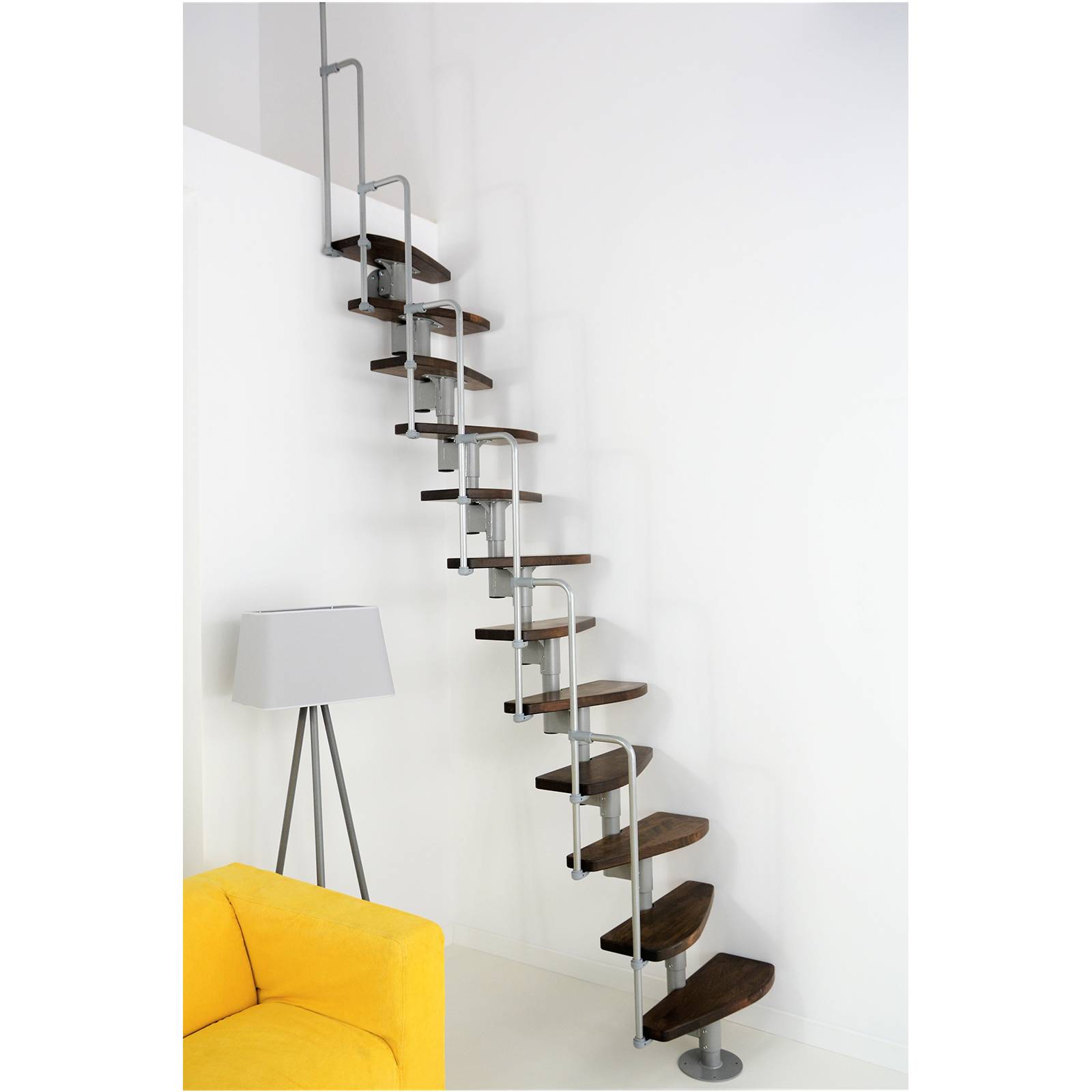 Minka Mittelholmtreppe Monaco 35 - 293,8cm Geschosshöhe Walnuss Grau