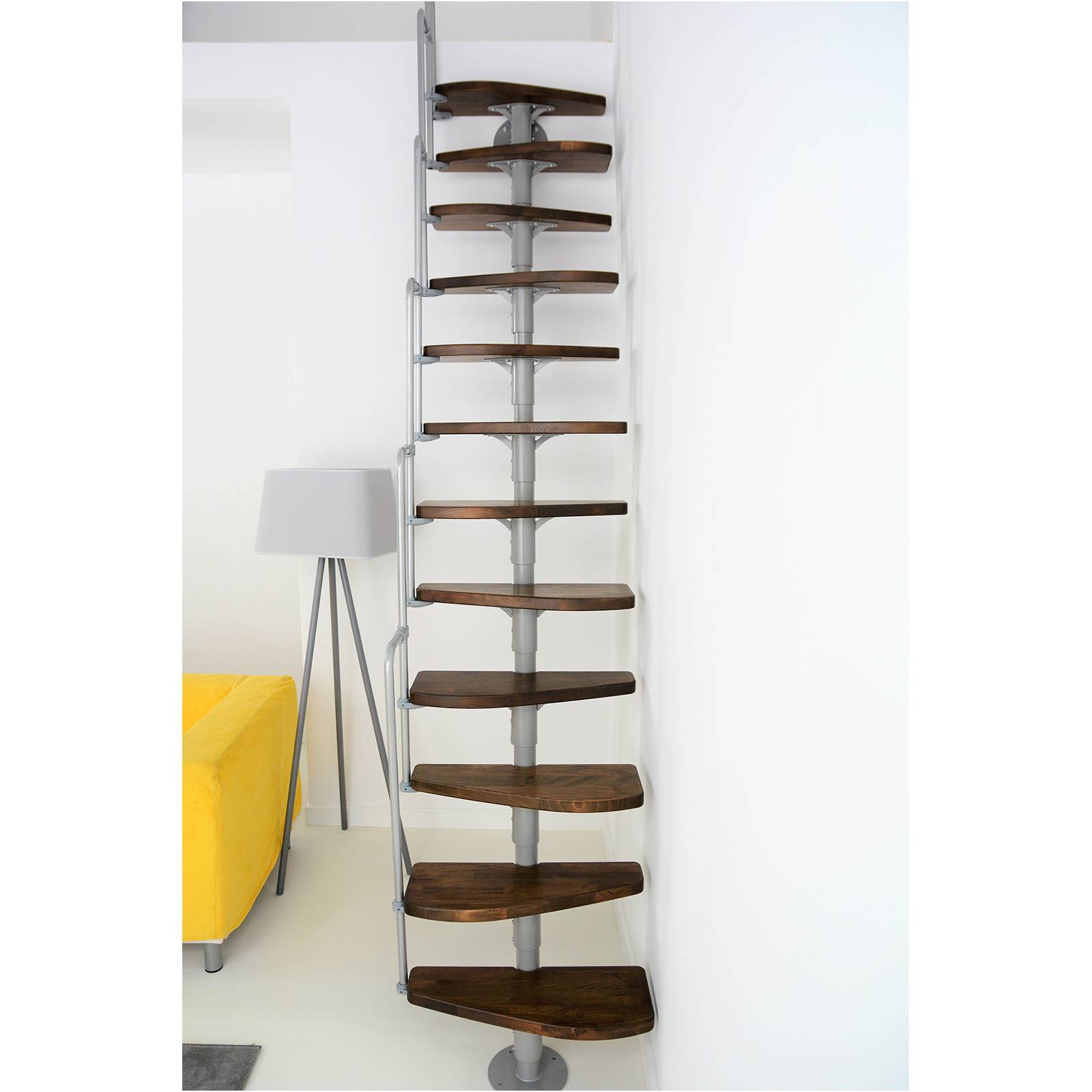 Minka Mittelholmtreppe Monaco 35 - 293,8cm Geschosshöhe Walnuss Grau