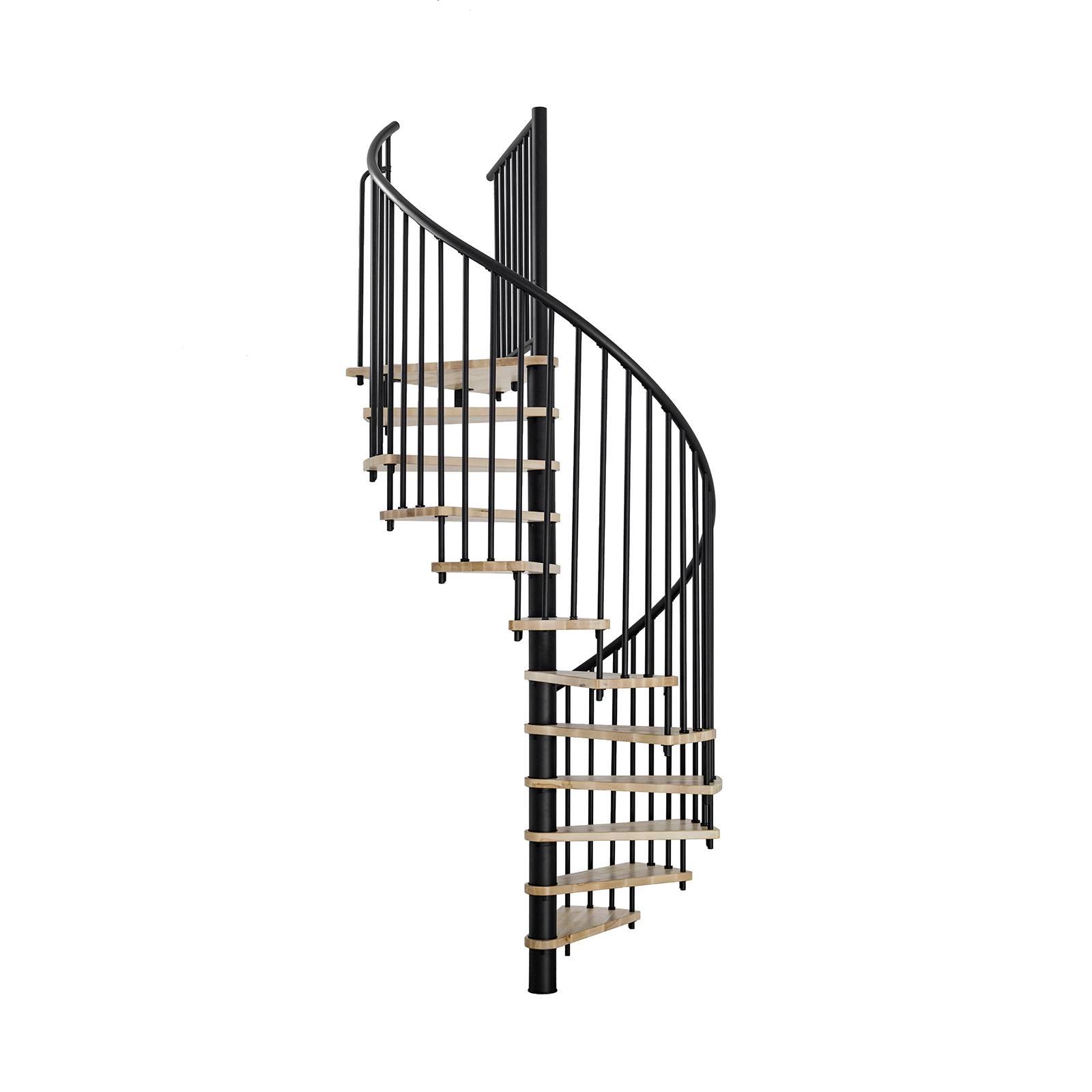 Minka Spindeltreppe Spiral Smart 38 - 305,5cm Geschosshöhe Eiche Schwarz 160cm Durchmesser