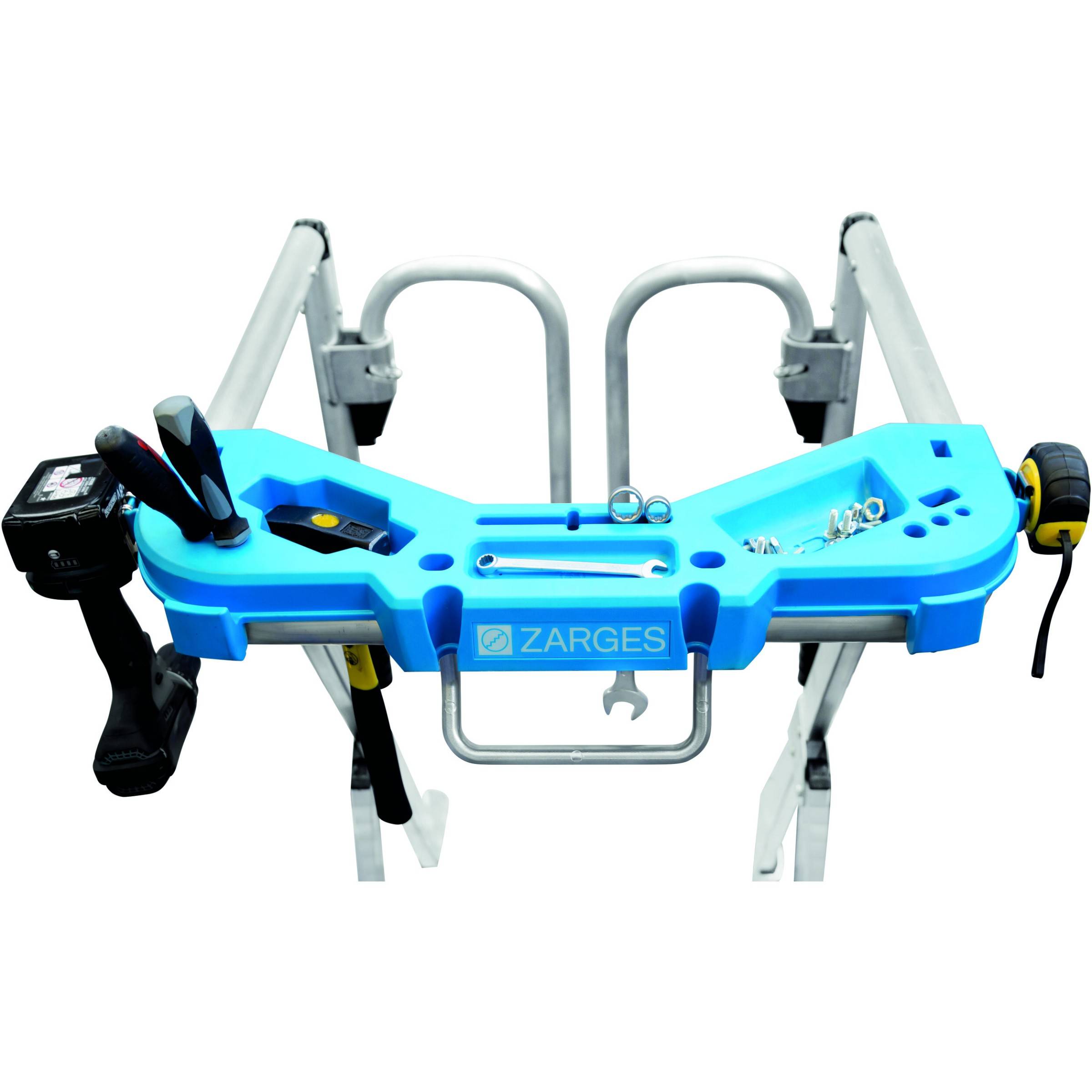 Zarges fahrbar gebördelte Teleskop Plattformleiter ZAP SAFEMASTER MAX S 7 Stufen