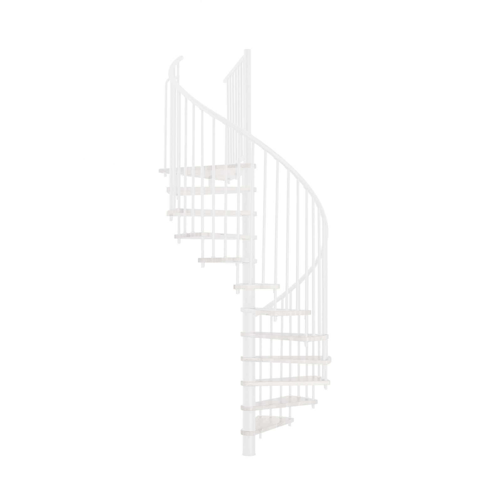 Minka Spindeltreppe Spiral Smart 38 - 305,5cm Geschosshöhe Weiß Weiß 140cm Durchmesser