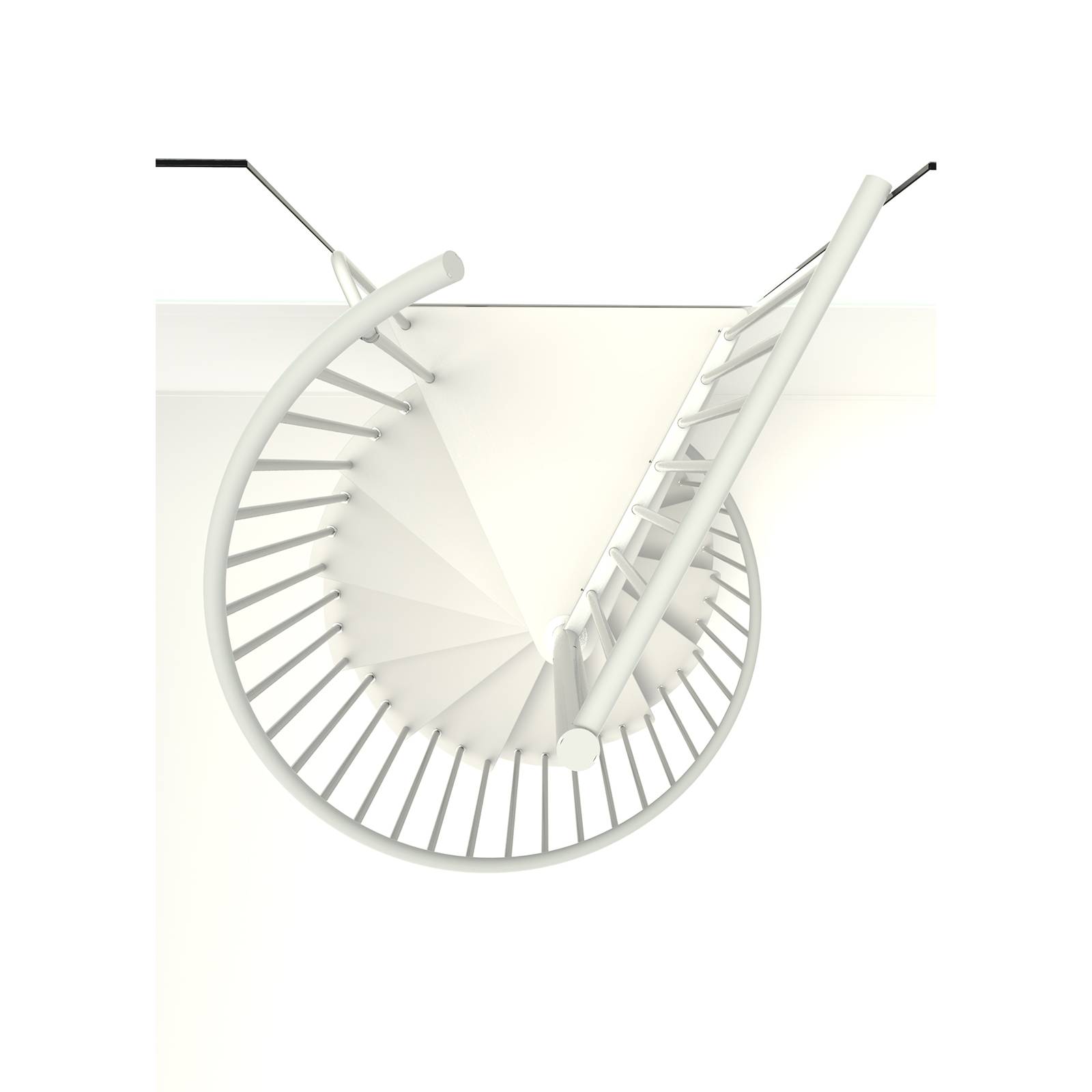 Minka Spindeltreppe Spiral Smart 38 - 305,5cm Geschosshöhe Weiß Weiß 120cm Durchmesser